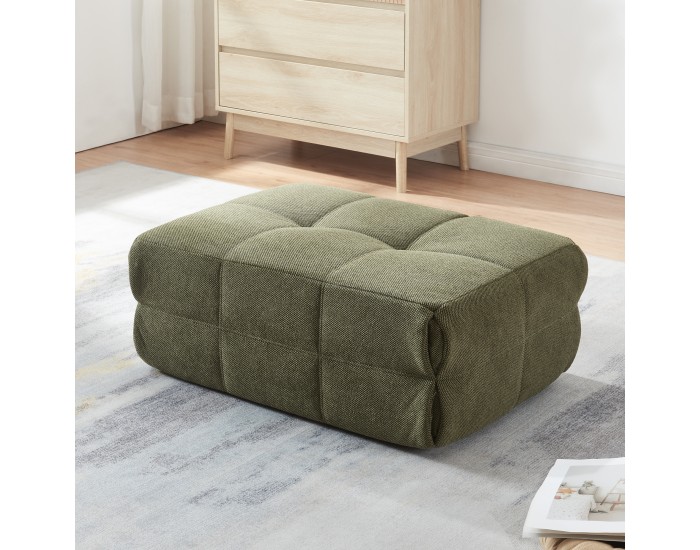 Табуретка за крака Koskyvn 35x80x55 cm Текстилно зелено []