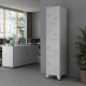 Шкаф Joroinen с 4 врати стоманен прахово боядисан 180x38x45 см сив []