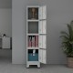Шкаф Joroinen с 4 врати стоманен прахово боядисан 180x38x45 см сив []