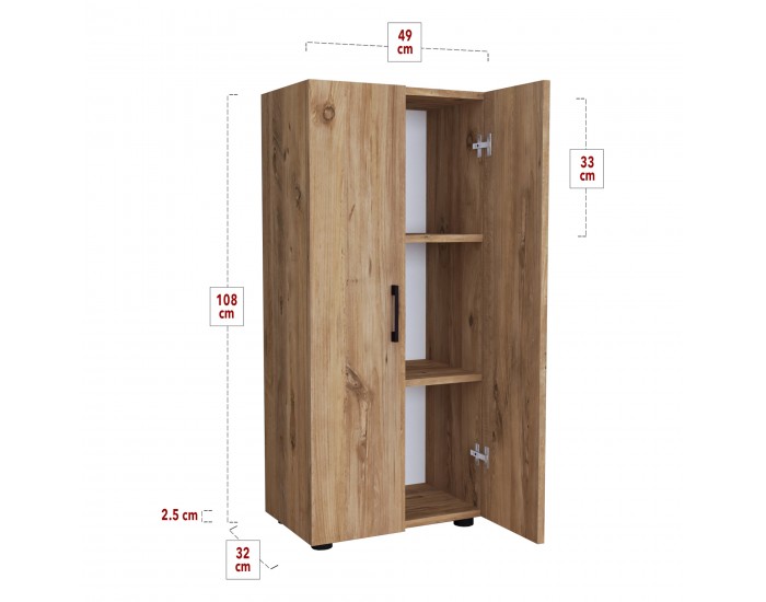 Страничен шкаф Åsnes 108x49x32см дъб []