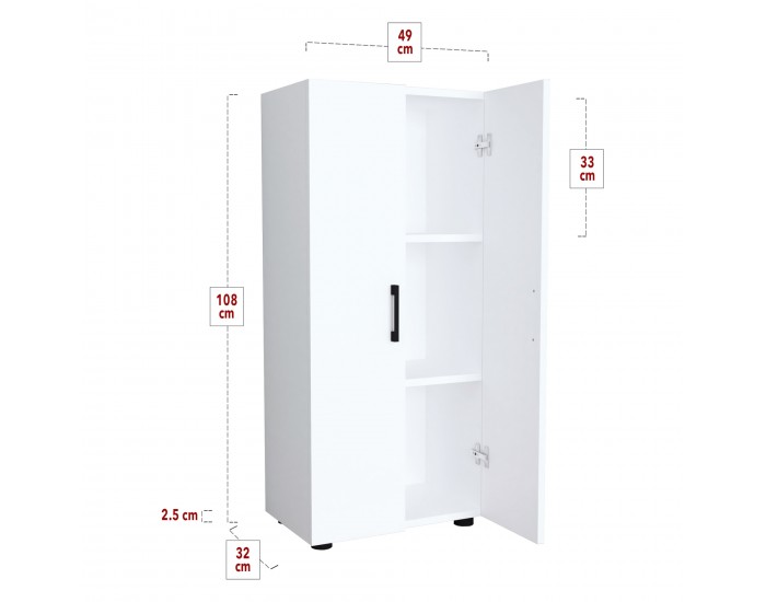 Страничен шкаф Åsnes 108x49x32см бял []