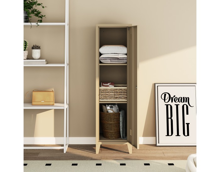 Единично шкафче Kurikka 137x38x38 см камила []