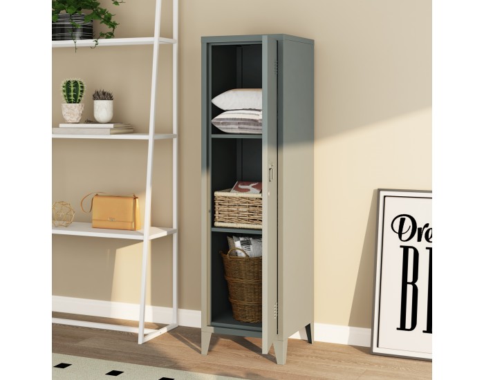 Единично шкафче Kurikka 137x38x38 см тъмно сиво []