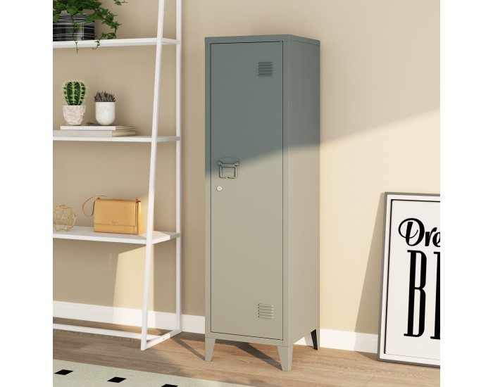 Единично шкафче Kurikka 137x38x38 см тъмно сиво []