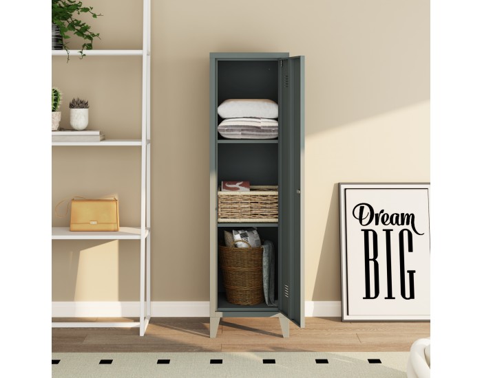 Единично шкафче Kurikka 137x38x38 см тъмно сиво []