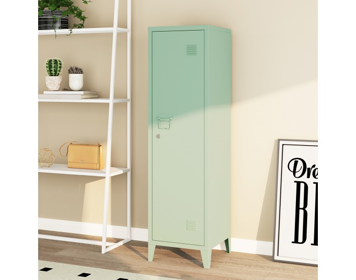 Единично шкафче Kurikka 137x38x38 см пастелно зелено []