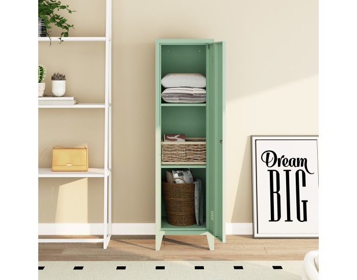 Единично шкафче Kurikka 137x38x38 см пастелно зелено []