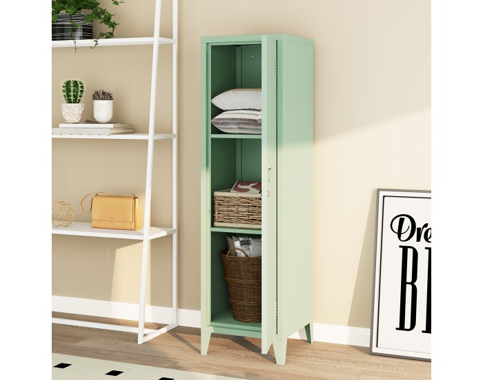 Единично шкафче Kurikka 137x38x38 см пастелно зелено []