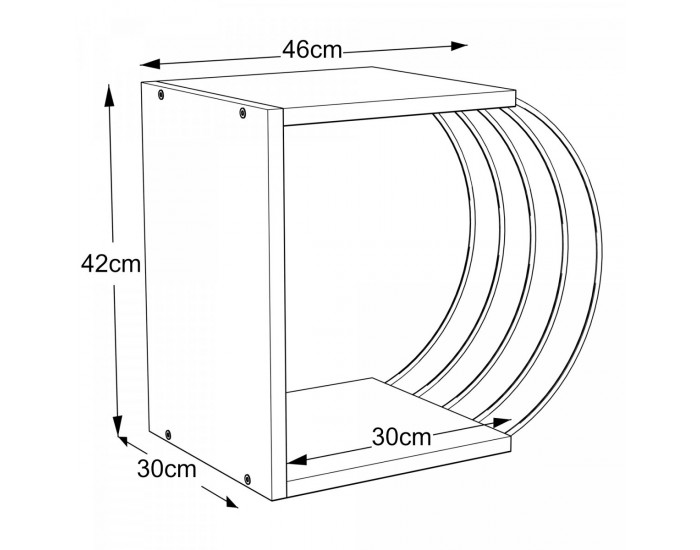 Помощна маса Vefsn 46x30x42см орех / хром []