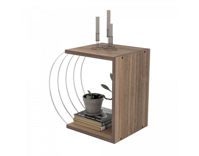 Помощна маса Vefsn 46x30x42см орех / хром []