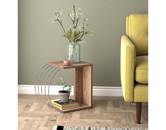 Помощна маса Vefsn 46x30x42см орех / хром []