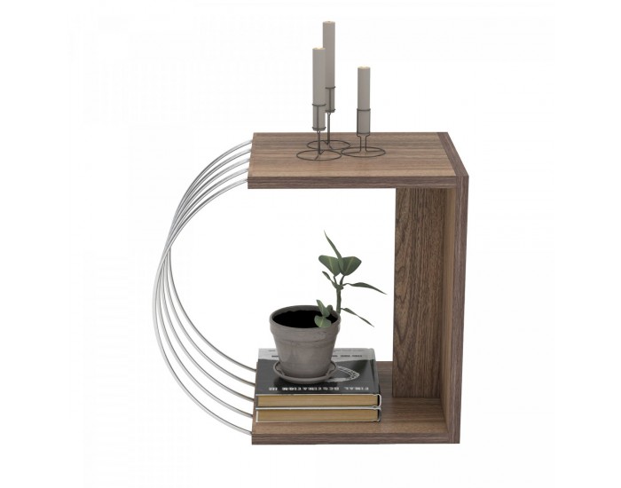 Помощна маса Vefsn 46x30x42см орех / хром []