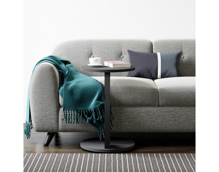 Помощна маса Holeby 56 x Ø 38 cm сива []