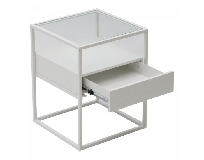 Помощна маса Vissenbjerg с чекмедже, матово бяло []