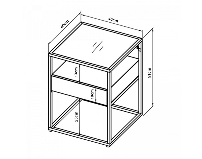 Помощна маса Vissenbjerg с чекмедже, матово бяло []