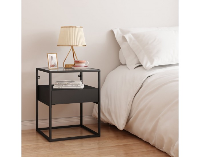 Помощна маса Vissenbjerg с чекмедже, матово черно []