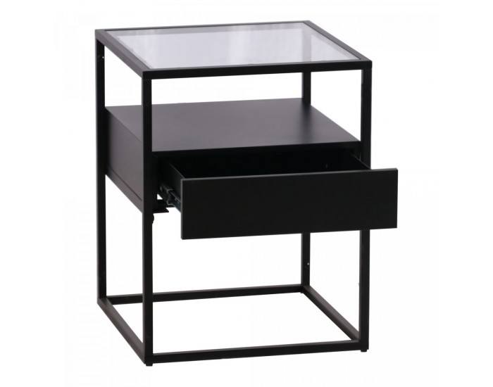 Помощна маса Vissenbjerg с чекмедже, матово черно []