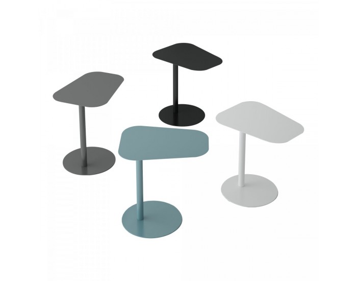 Помощна маса Nastätten 50x50x38 см сива, мат []