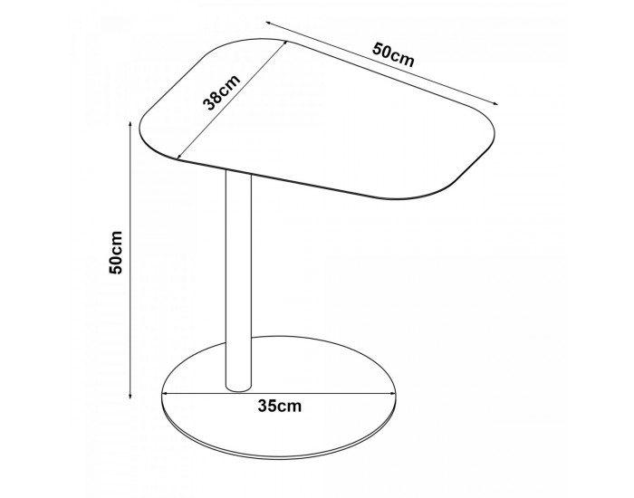 Помощна маса Nastätten 50x50x38 см черна, мат []