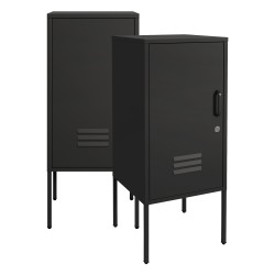 Комплект нощни шкафчета Hausjärvi от 2 бр., 82x35x35 см, стомана, черни [] - Холни маси