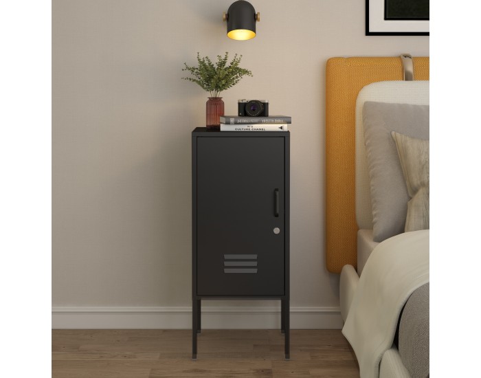 Комплект нощни шкафчета Hausjärvi от 2 бр., 82x35x35 см, стомана, черни []