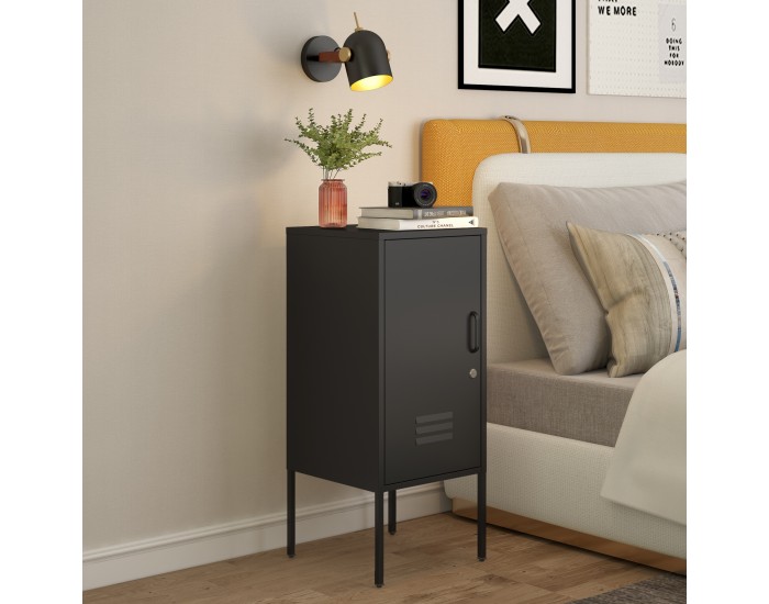 Комплект нощни шкафчета Hausjärvi от 2 бр., 82x35x35 см, стомана, черни []