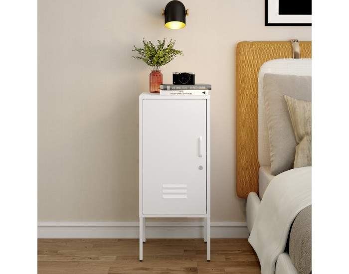 Комплект нощни шкафчета Hausjärvi от 2 бр., 82x35x35 см, стомана, бяло []