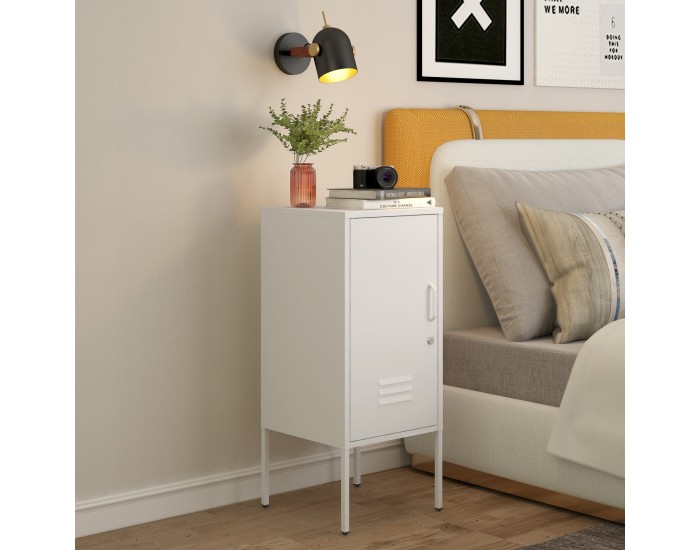 Комплект нощни шкафчета Hausjärvi от 2 бр., 82x35x35 см, стомана, бяло []