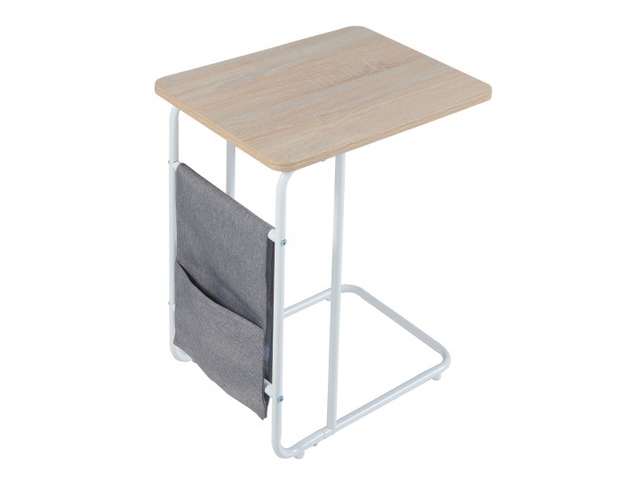 Маса за лаптоп Dyrøy 56x48x37cm бяло/дъб []