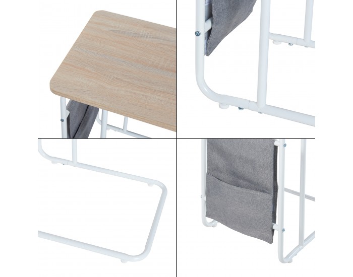 Маса за лаптоп Dyrøy 56x48x37cm бяло/дъб []