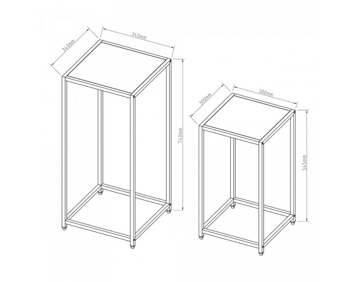 Помощна маса Åseral комплект от 2 колони форма бяла []