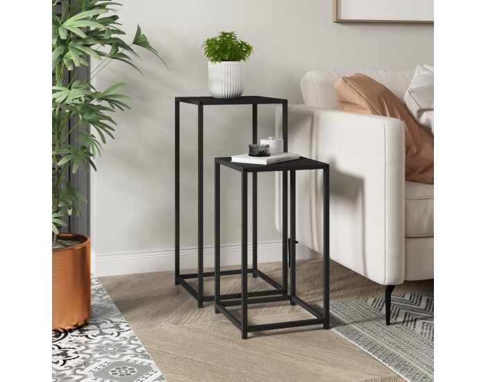 Помощна маса Åseral комплект от 2 колони с форма черна []