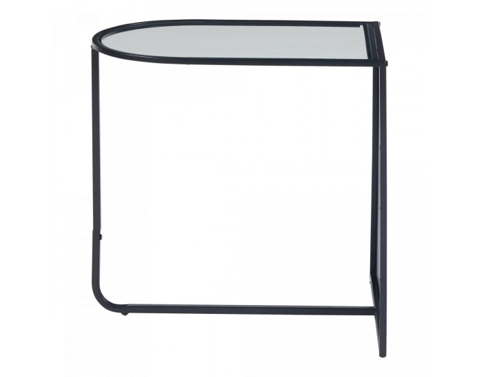 Помощна маса Ulvik 50x50x35см от метал и стъкло черна []