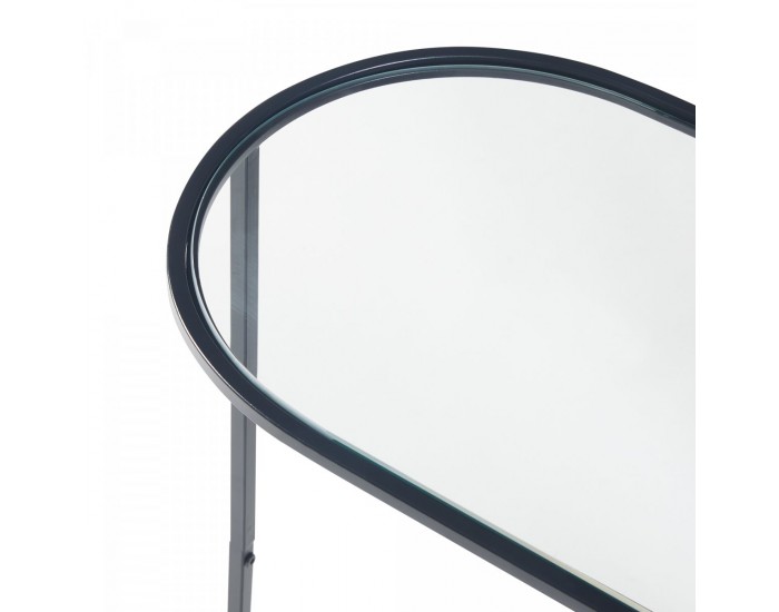 Помощна маса Ulvik 50x50x35см от метал и стъкло черна []