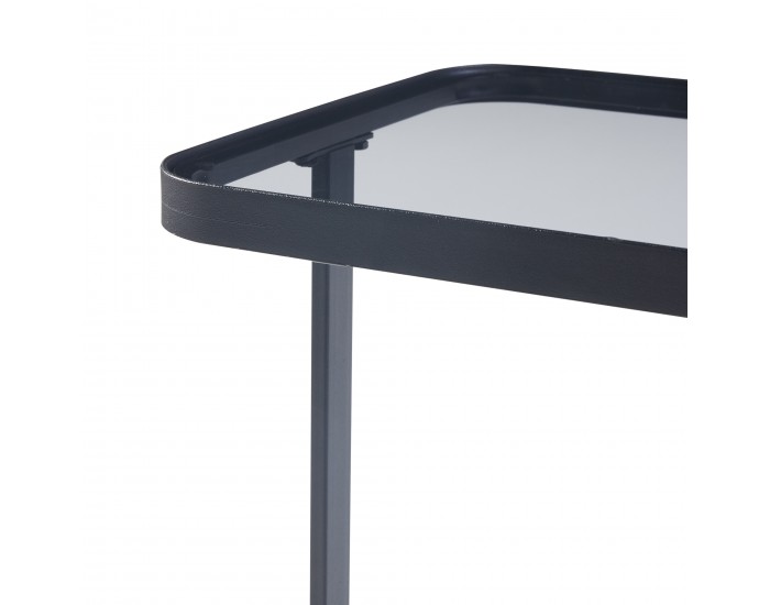 Комплект маси за гнездене Laxå от 2 стъклени и метални черни []