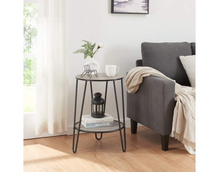 Помощна маса Ylöjärvi с 2 рафта, вид черно/дъб []