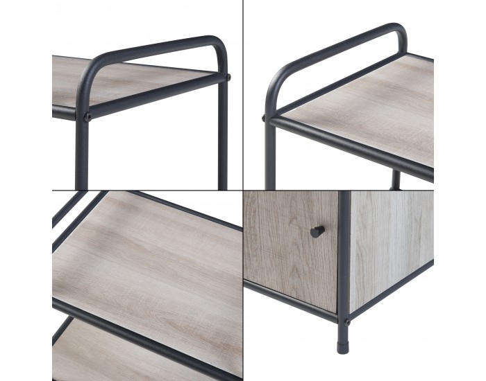 Помощна масичка Гюлен черен/изглед дъб []