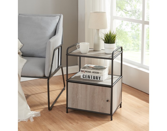 Помощна масичка Гюлен черен/изглед дъб []