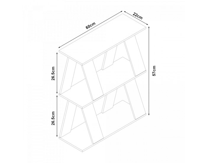 Помощна масичка Nome 60x22x57cm вид дъб []