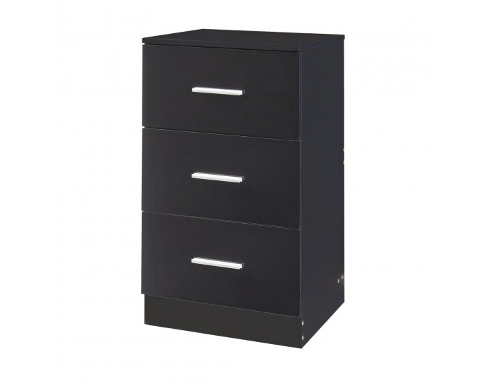 Нощни шкафчета Aurdal от 2 бр., 66x37x34,5 см, черни, гланц []