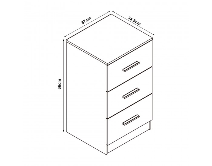 Комплект нощни шкафчета Aurdal от 2 бр., 66x37x34,5 см, бяло, гланц []