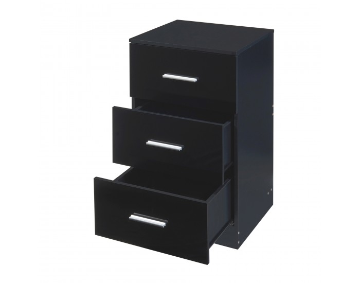 Нощно шкафче Aurdal 66x37x34,5 см черно, гланц []
