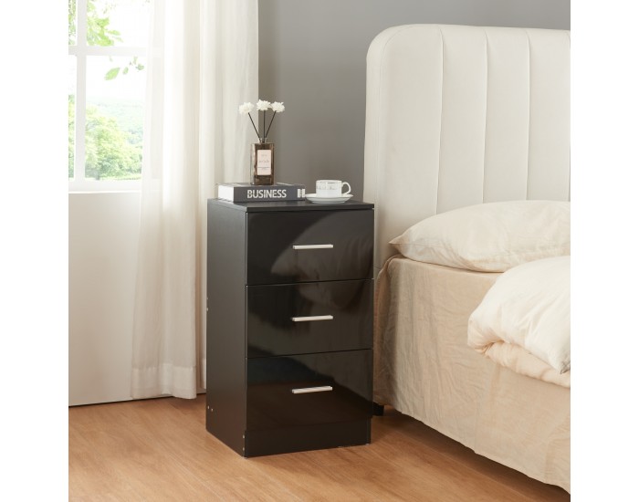 Нощно шкафче Aurdal 66x37x34,5 см черно, гланц []
