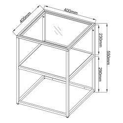 Помощна маса Solund 55x40x40 см бяла, мат [] - Холни маси