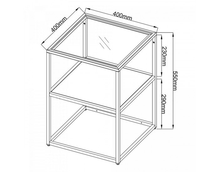 Помощна маса Solund 55x40x40 см бяла, мат []