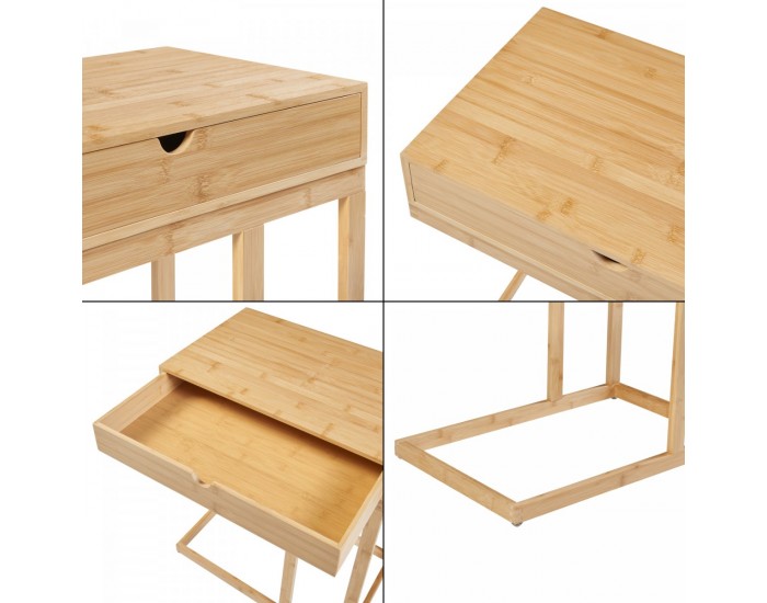 Маса за лаптоп Kåfjord с чекмедже от бамбук []