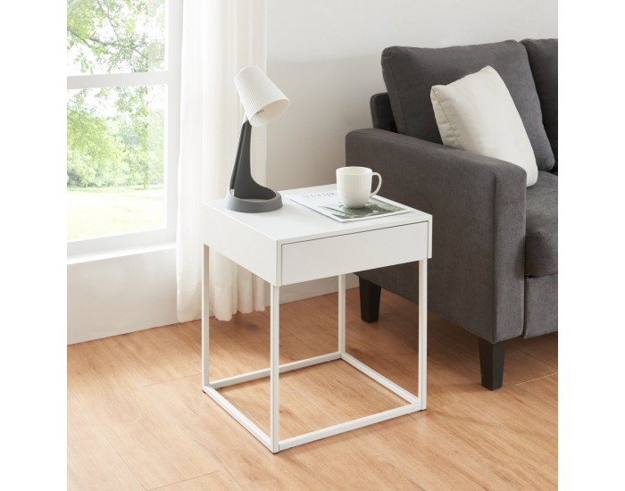 Помощна маса Rautjärvi 50x43x41cm от стомана бяла []