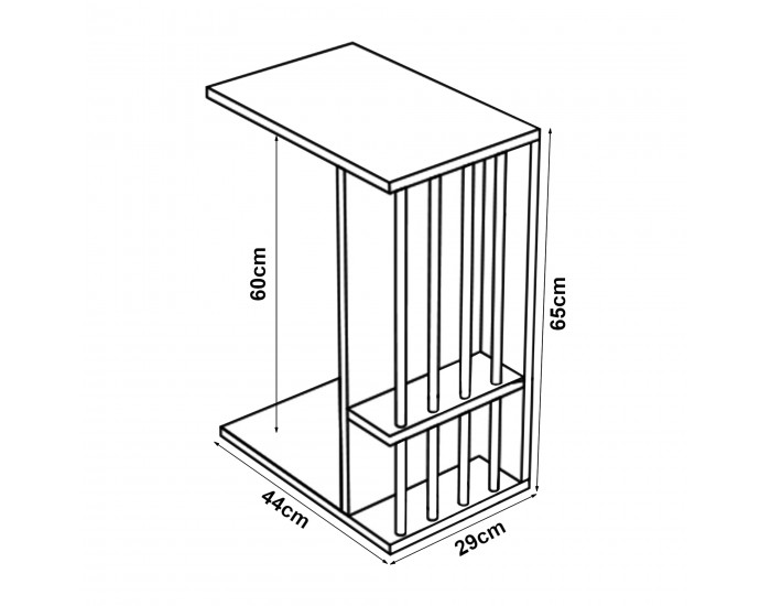 Помощна маса Siikainen 65x44x29 см Черен []