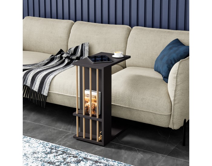 Помощна маса Siikainen 65x44x29 см Черен []