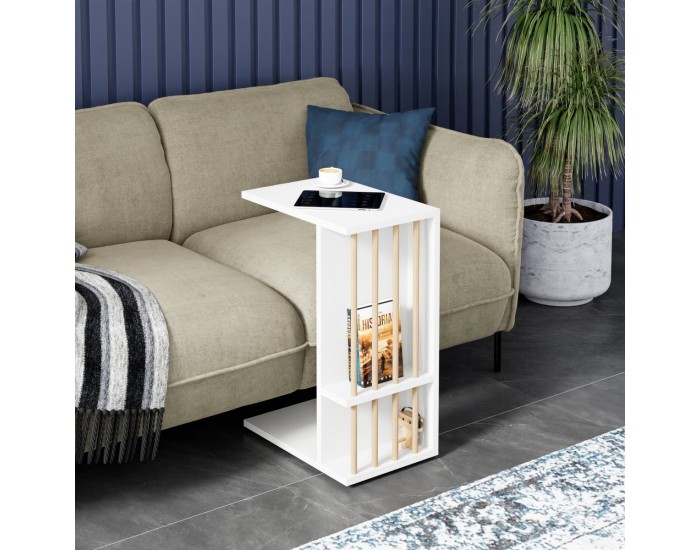 Помощна маса Siikainen 65x44x29 cm Бяла []